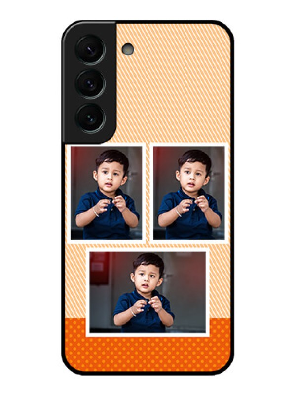 Custom Galaxy S22 Plus 5G Photo Printing on Glass Case - Bulk Photos Upload Design