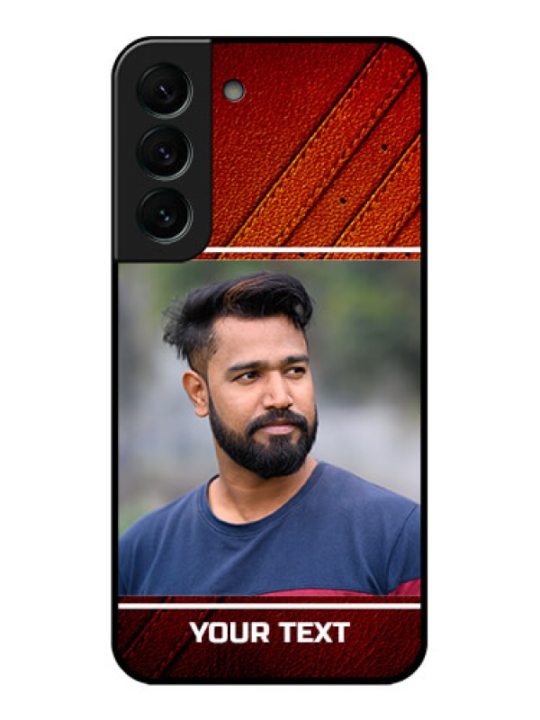 Custom Galaxy S22 Plus 5G Personalized Glass Phone Case - Leather Phone Case Design