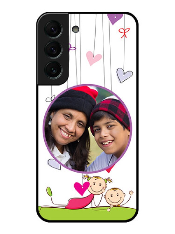Custom Galaxy S22 Plus 5G Photo Printing on Glass Case - Cute Kids Phone Case Design