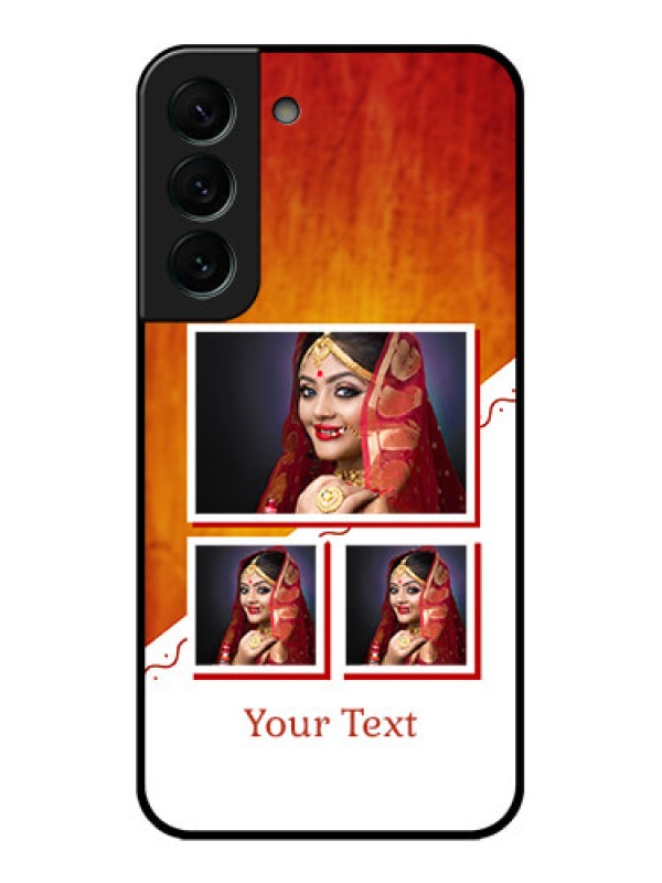 Custom Galaxy S22 Plus 5G Custom Glass Phone Case - Wedding Memories Design