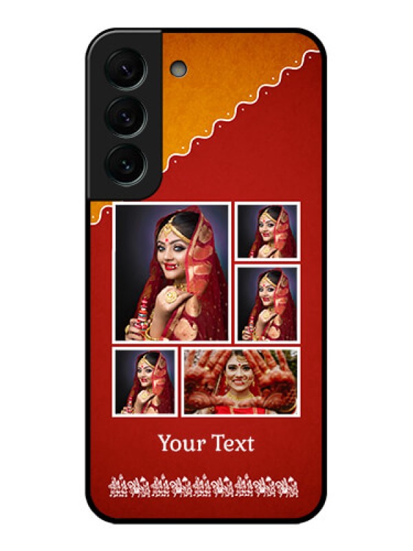 Custom Galaxy S22 Plus 5G Personalized Glass Phone Case - Wedding Pic Upload Design