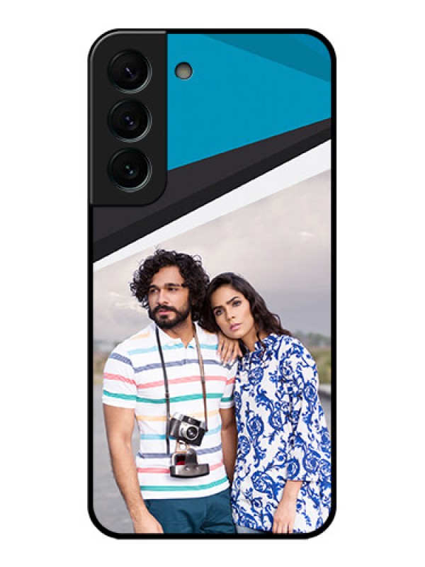 Custom Galaxy S22 Plus 5G Photo Printing on Glass Case - Simple Pattern Photo Upload Design