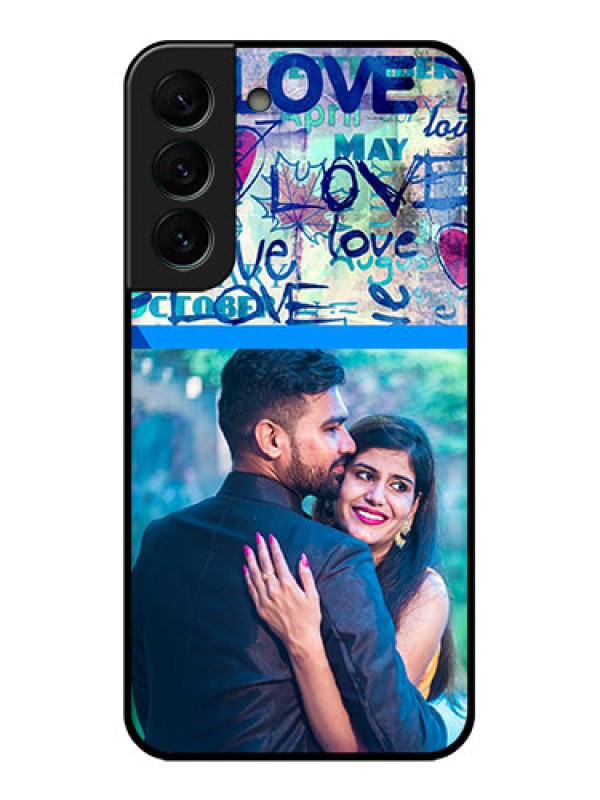 Custom Galaxy S22 Plus 5G Custom Glass Mobile Case - Colorful Love Design