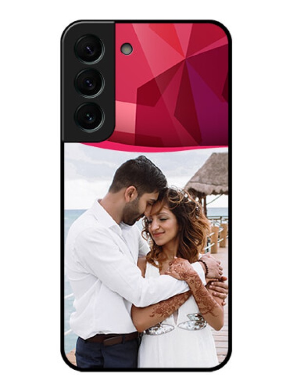 Custom Galaxy S22 Plus 5G Custom Glass Mobile Case - Red Abstract Design