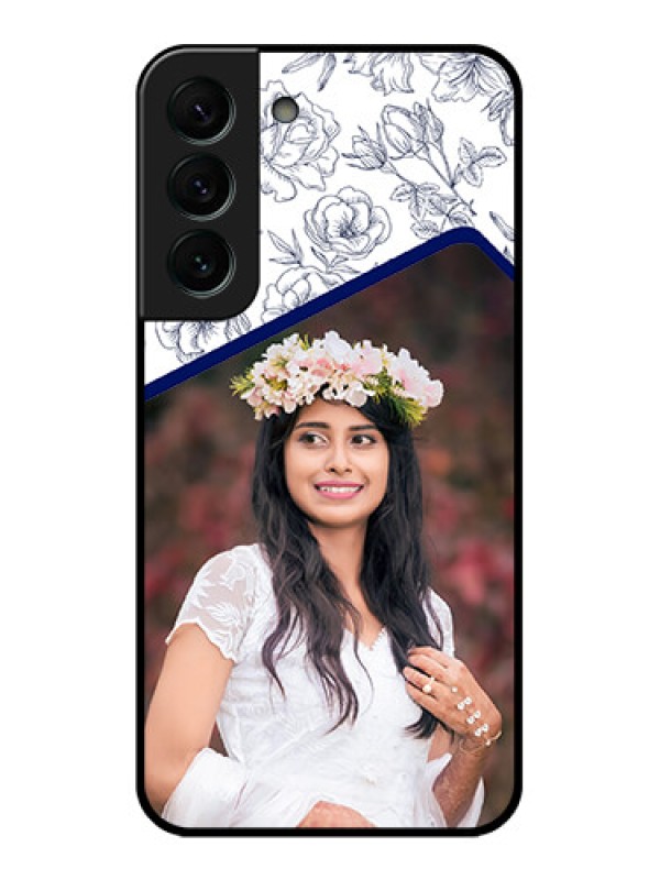 Custom Galaxy S22 Plus 5G Personalized Glass Phone Case - Premium Floral Design