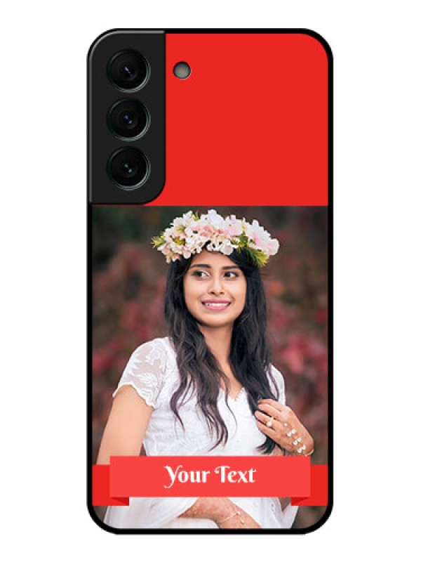 Custom Galaxy S22 Plus 5G Custom Glass Phone Case - Simple Red Color Design