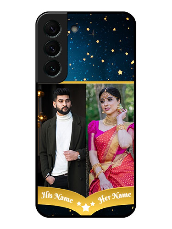 Custom Galaxy S22 Plus 5G Custom Glass Phone Case - Galaxy Stars Backdrop Design