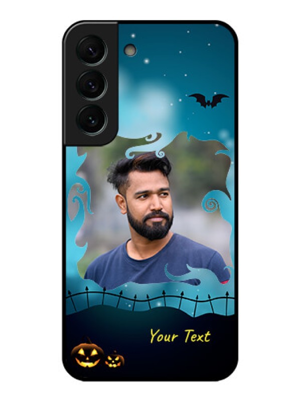 Custom Galaxy S22 Plus 5G Custom Glass Phone Case - Halloween frame design