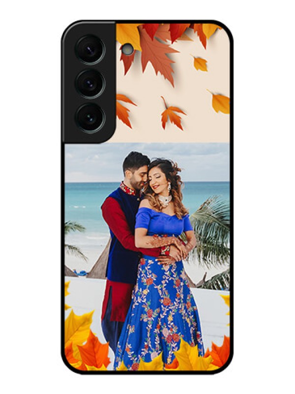 Custom Galaxy S22 Plus 5G Photo Printing on Glass Case - Autumn Maple Leaves Design