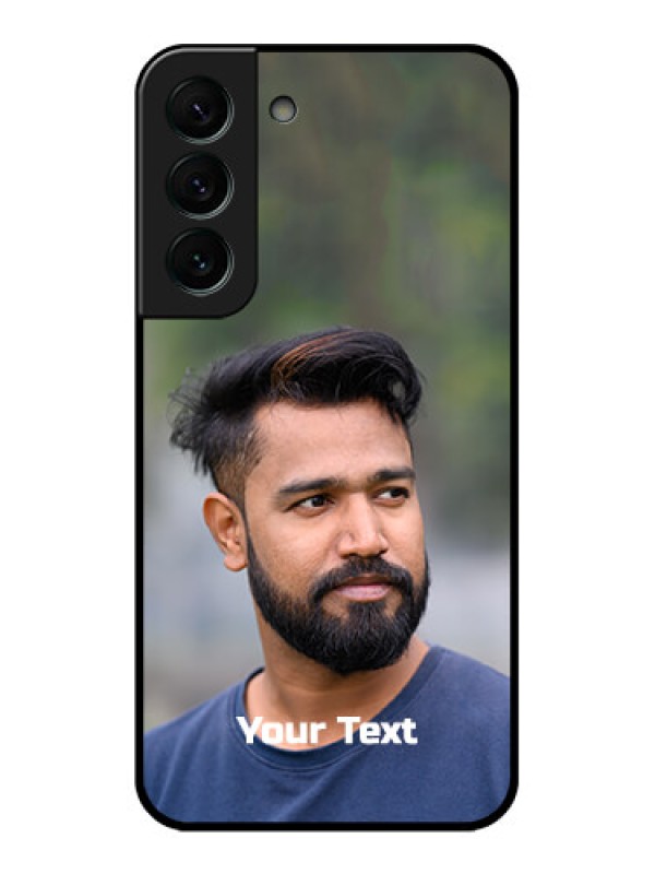 Custom Galaxy S22 Plus 5G Glass Mobile Cover: Photo with Text