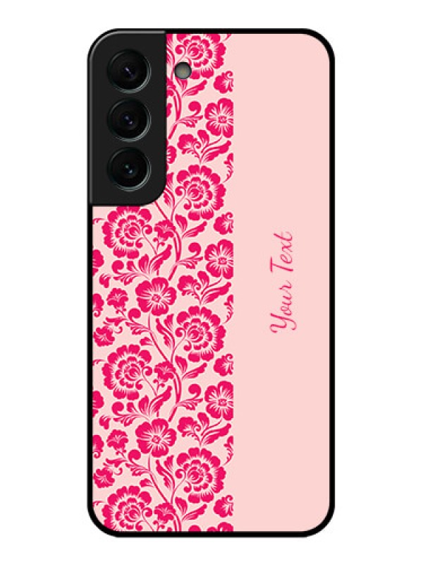Custom Galaxy S22 Plus 5G Custom Glass Phone Case - Attractive Floral Pattern Design