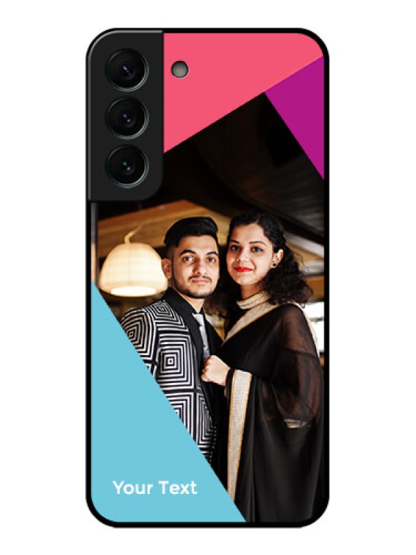 Custom Galaxy S22 Plus 5G Custom Glass Mobile Case - Stacked Triple colour Design