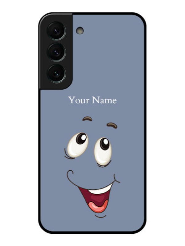 Custom Galaxy S22 Plus 5G Photo Printing on Glass Case - Laughing Cartoon Face Design