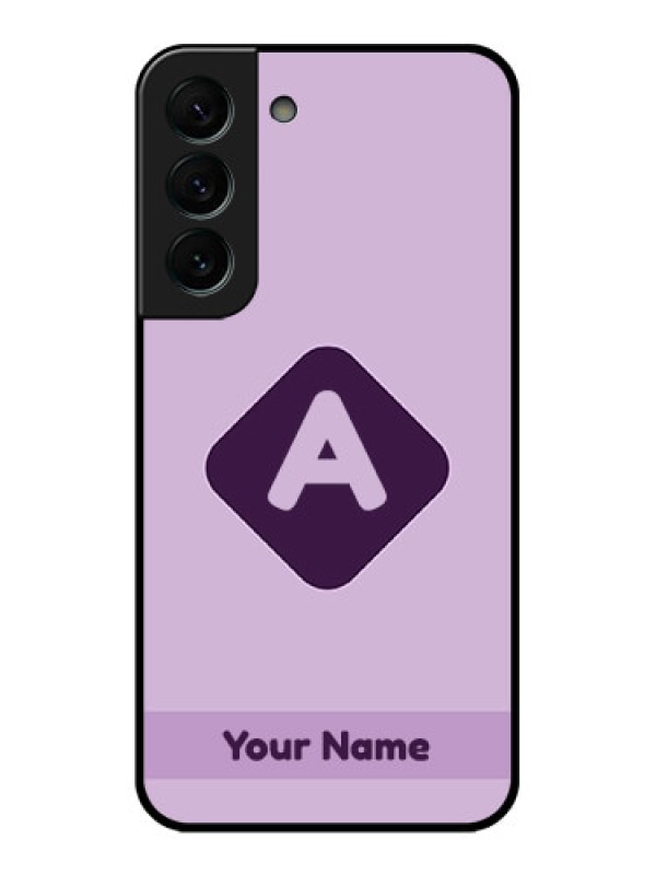 Custom Galaxy S22 Plus 5G Custom Glass Mobile Case - Custom Letter in curved badge Design