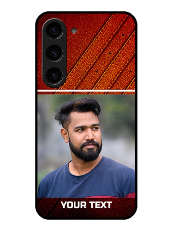 Custom Galaxy S23 5G Personalized Glass Phone Case - Leather Phone Case Design