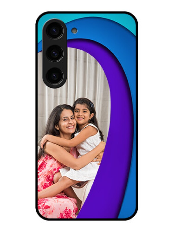 Custom Galaxy S23 5G Photo Printing on Glass Case - Simple Pattern Design