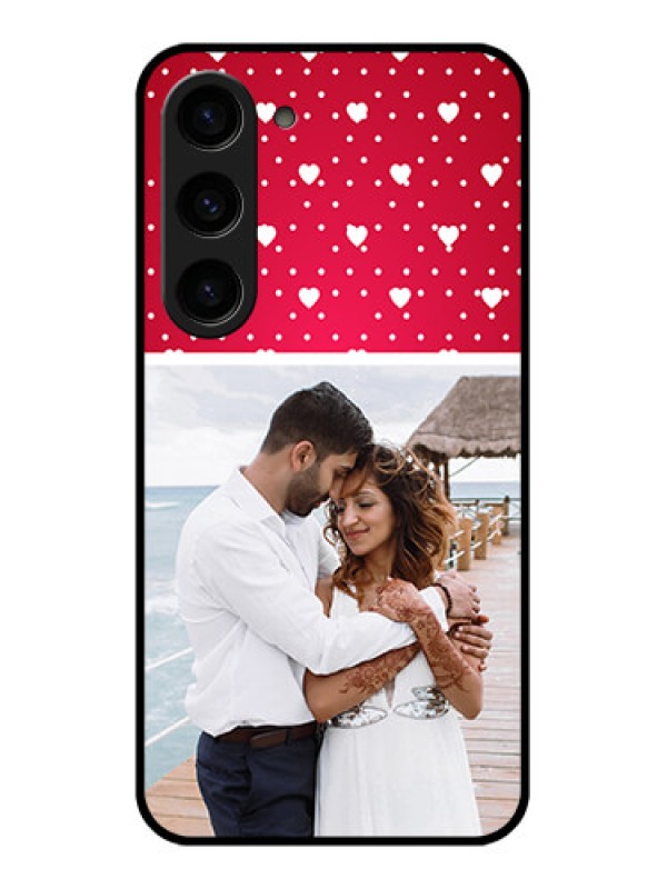 Custom Galaxy S23 5G Photo Printing on Glass Case - Hearts Mobile Case Design