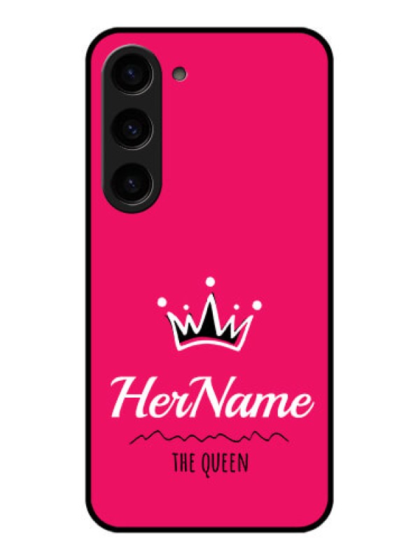 Custom Galaxy S23 5G Glass Phone Case Queen with Name