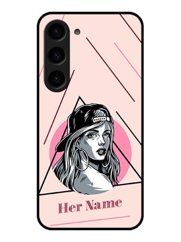 Custom Galaxy S23 5G Personalized Glass Phone Case - Rockstar Girl Design