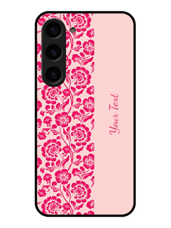 Custom Galaxy S23 5G Custom Glass Phone Case - Attractive Floral Pattern Design