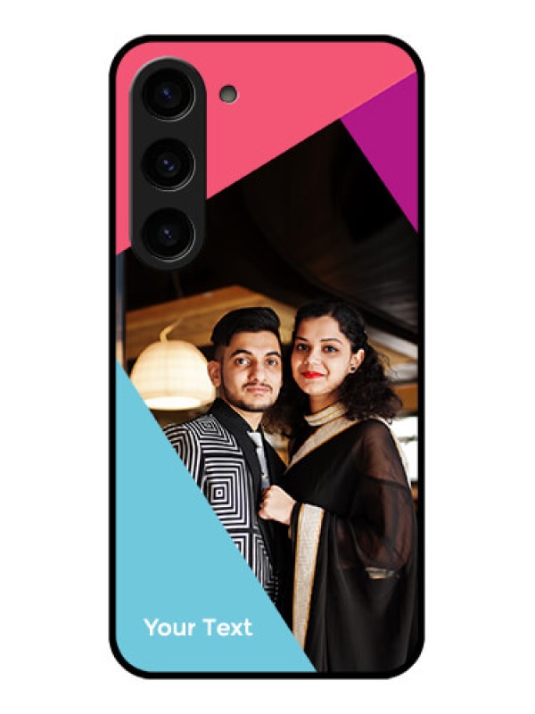 Custom Galaxy S23 5G Custom Glass Mobile Case - Stacked Triple colour Design