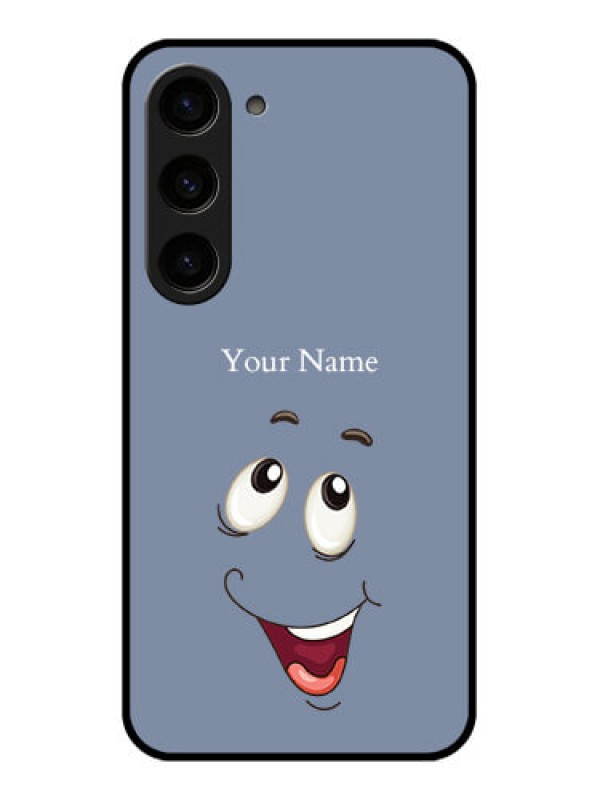 Custom Galaxy S23 5G Photo Printing on Glass Case - Laughing Cartoon Face Design