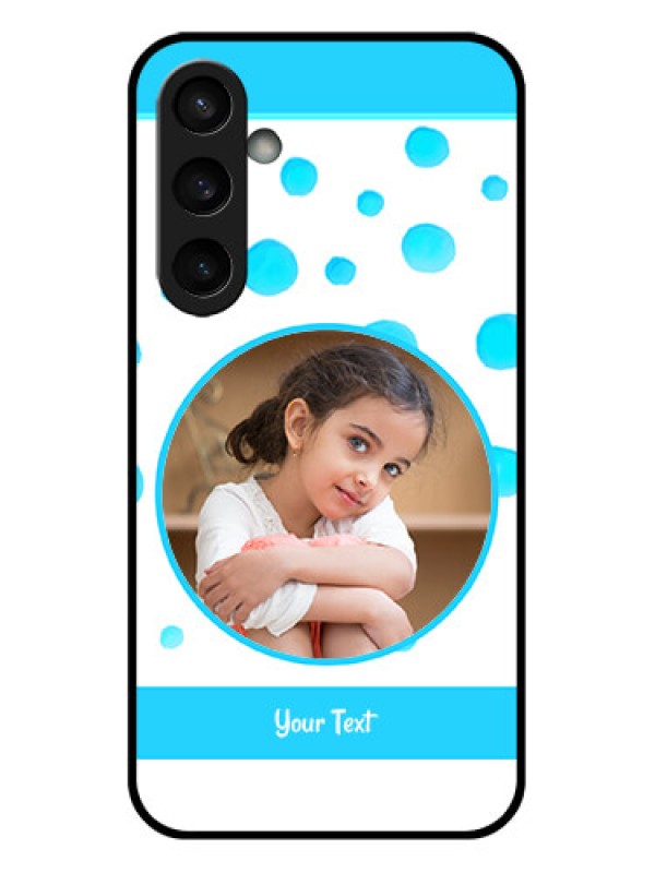 Custom Samsung Galaxy S23 FE 5G Custom Glass Phone Case - Blue Bubbles Pattern Design