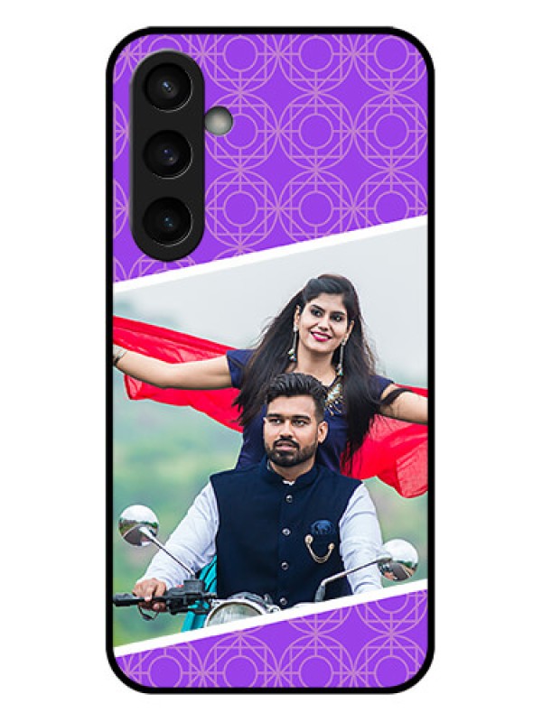 Custom Samsung Galaxy S23 FE 5G Custom Glass Phone Case - Violet Color Pattern Design