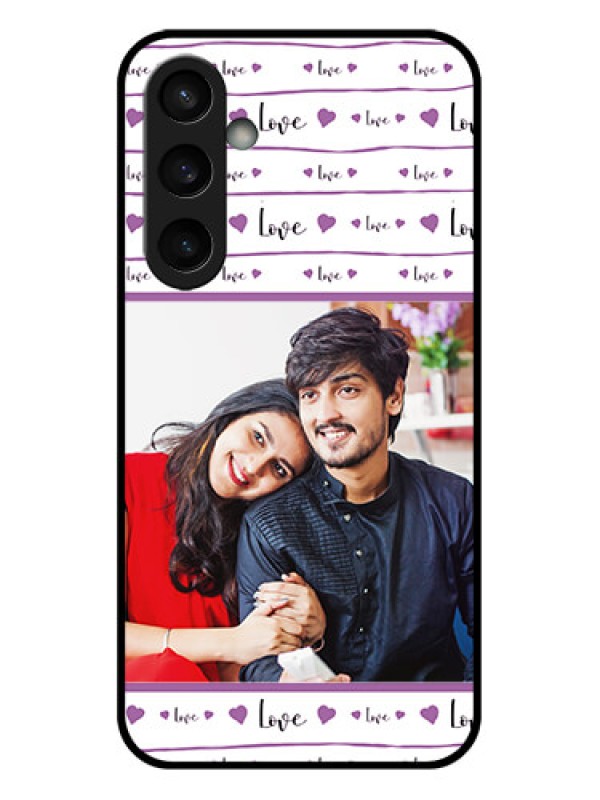 Custom Samsung Galaxy S23 FE 5G Custom Glass Phone Case - Couples Heart Design