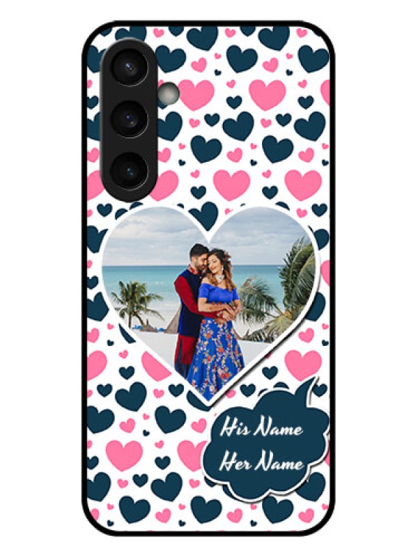 Custom Samsung Galaxy S23 FE 5G Custom Glass Phone Case - Pink & Blue Heart Design