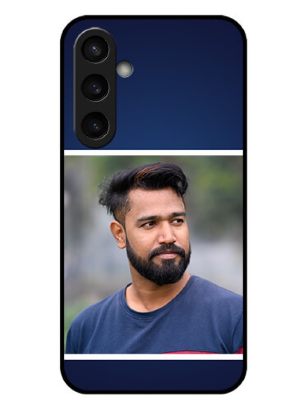 Custom Samsung Galaxy S23 FE 5G Custom Glass Phone Case - Simple Royal Blue Design
