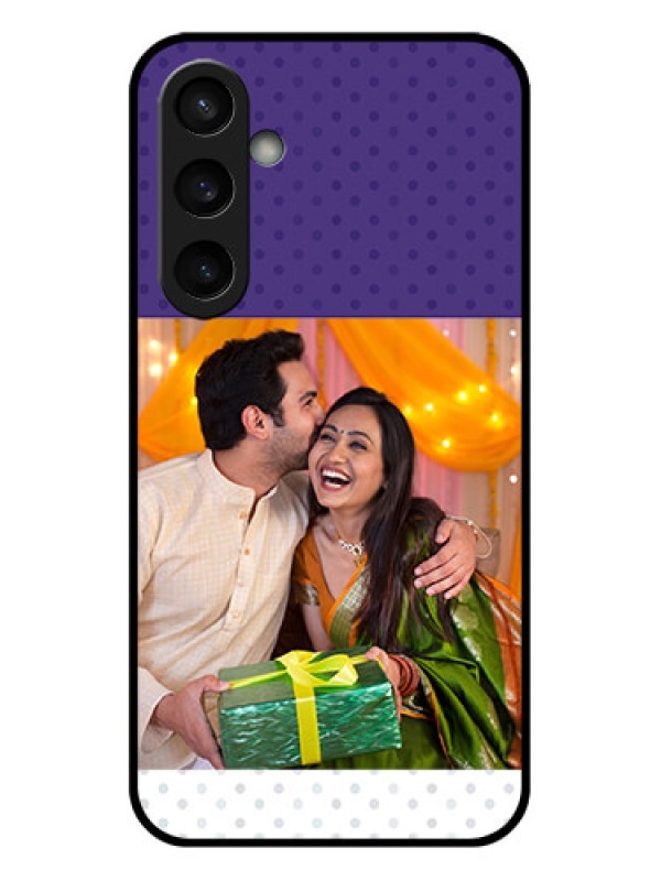 Custom Samsung Galaxy S23 FE 5G Custom Glass Phone Case - Violet Colored Pattern Design