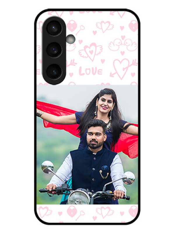 Custom Samsung Galaxy S23 FE 5G Custom Glass Phone Case - Pink Flying Heart Design
