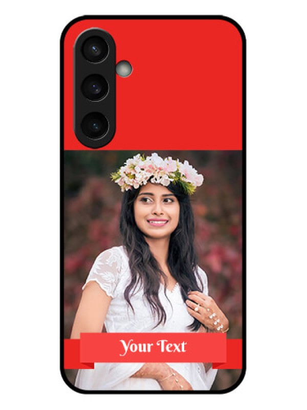 Custom Samsung Galaxy S23 FE 5G Custom Glass Phone Case - Simple Red Color Design
