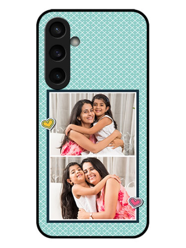 Custom Samsung Galaxy S23 FE 5G Custom Glass Phone Case - 2 Image Holder With Pattern Design