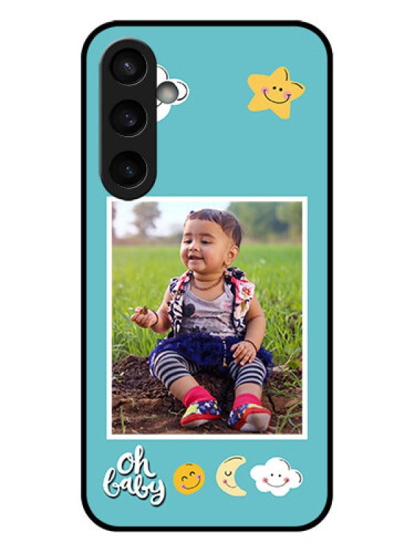 Custom Samsung Galaxy S23 FE 5G Custom Glass Phone Case - Smiley Kids Stars Design