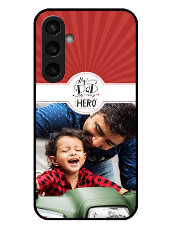 Custom Samsung Galaxy S23 FE 5G Custom Glass Phone Case - My Dad Hero Design