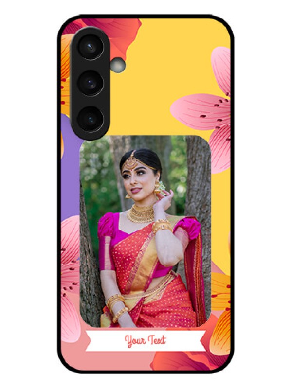 Custom Samsung Galaxy S23 FE 5G Custom Glass Phone Case - 3 Image With Vintage Floral Design