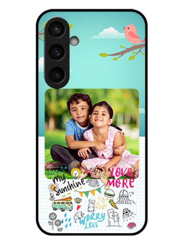 Custom Samsung Galaxy S23 FE 5G Custom Glass Phone Case - Doodle Love Design