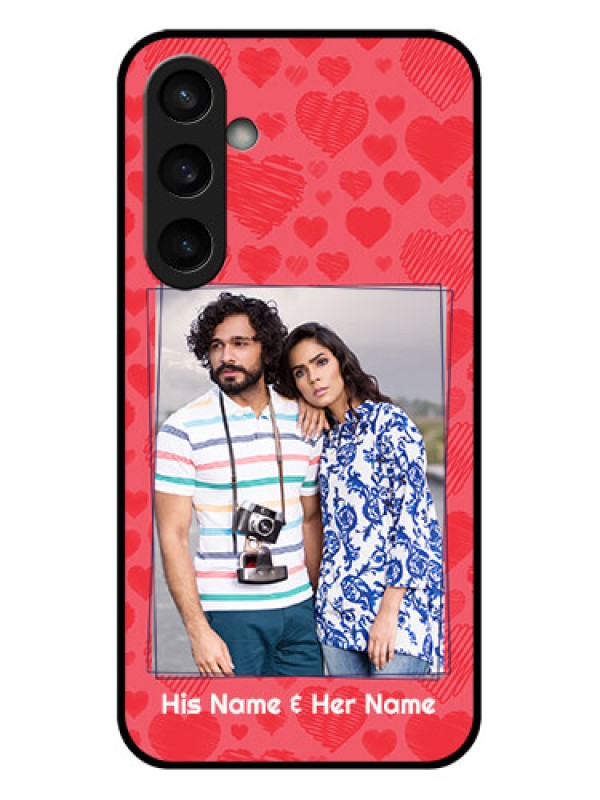 Custom Samsung Galaxy S23 FE 5G Custom Glass Phone Case - With Red Heart Symbols Design