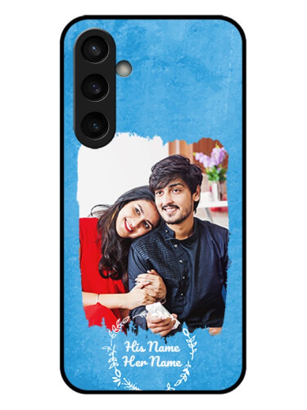 Custom Galaxy S23 Fe 5G Custom Glass Phone Case - Blue Color Vintage Design