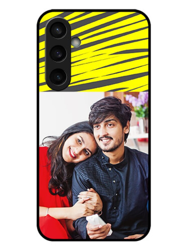 Custom Samsung Galaxy S23 FE 5G Custom Glass Phone Case - Yellow Abstract Design