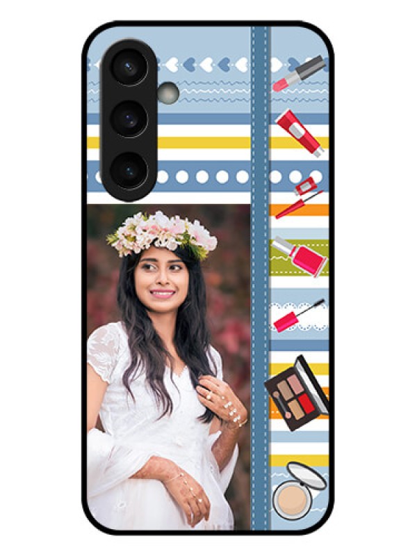 Custom Samsung Galaxy S23 FE 5G Custom Glass Phone Case - Makeup Icons Design