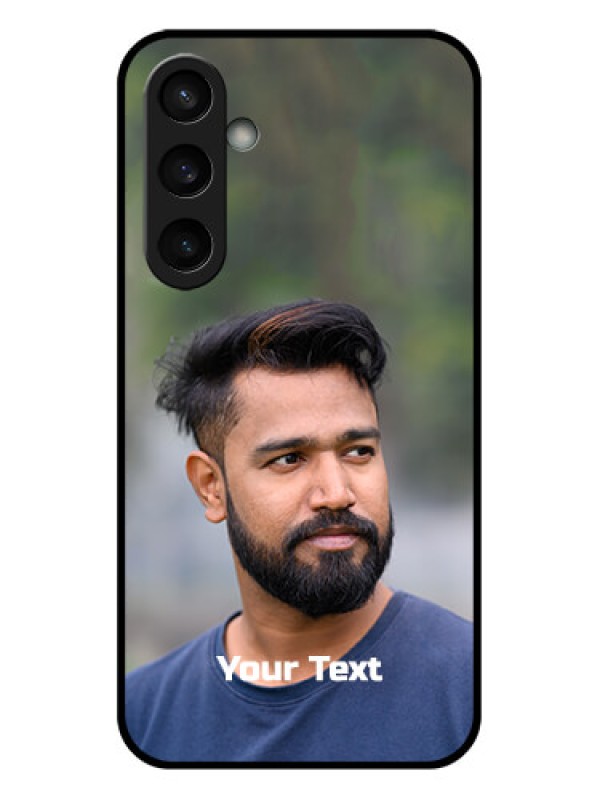 Custom Samsung Galaxy S23 FE 5G Custom Glass Phone Case - Photo With Text Design