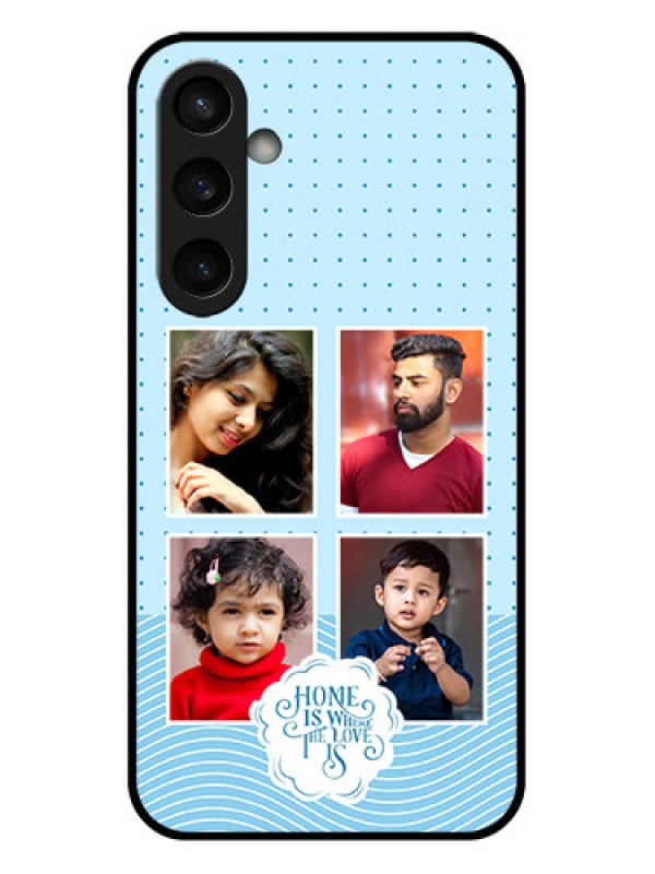 Custom Samsung Galaxy S23 FE 5G Custom Glass Phone Case - Cute Love Quote With 4 Pic Upload Design