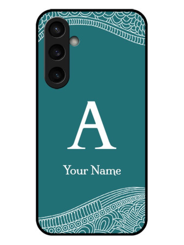 Custom Samsung Galaxy S23 FE 5G Custom Glass Phone Case - Line Art Pattern With Custom Name Design