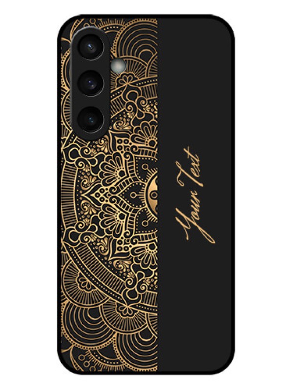 Custom Samsung Galaxy S23 FE 5G Custom Glass Phone Case - Mandala Art With Custom Text Design