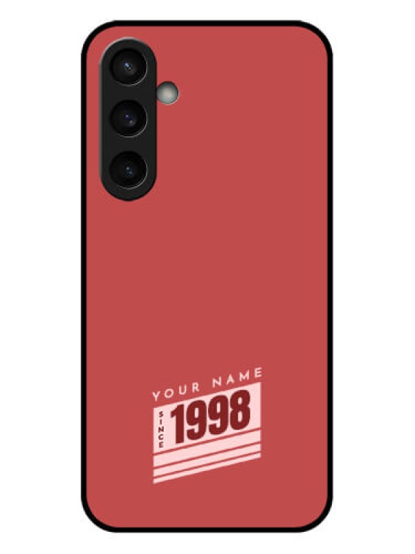 Custom Samsung Galaxy S23 FE 5G Custom Glass Phone Case - Red Custom Year Of Birth Design