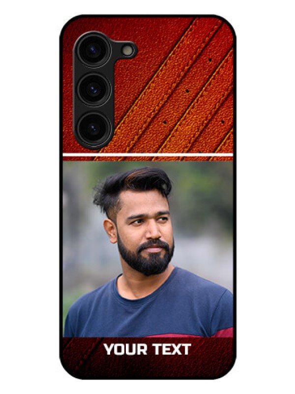 Custom Galaxy S23 Plus 5G Personalized Glass Phone Case - Leather Phone Case Design