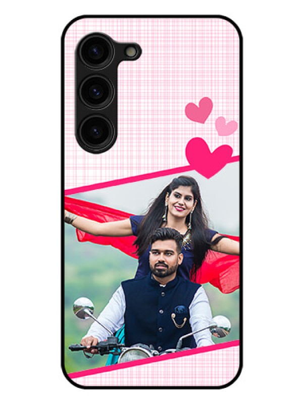 Custom Galaxy S23 Plus 5G Custom Glass Phone Case - Love Shape Heart Design